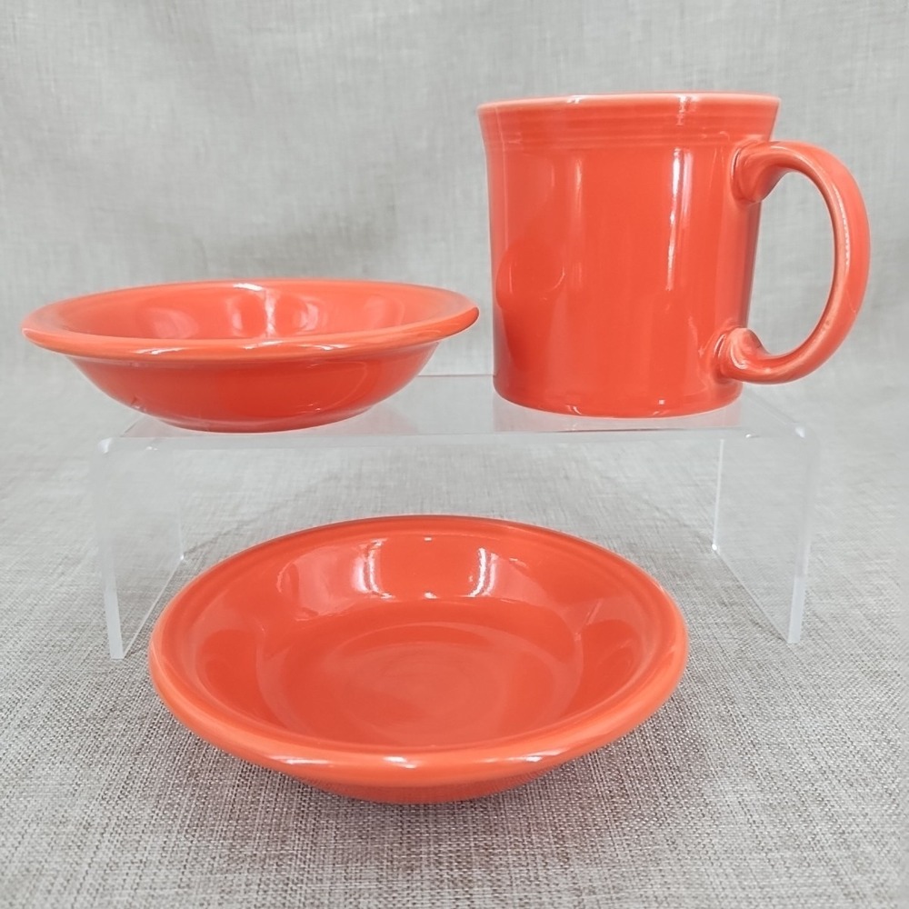 Fiesta Retired Poppy Java Mug & 2 Fruit Dessert Bowls Set EX Condition